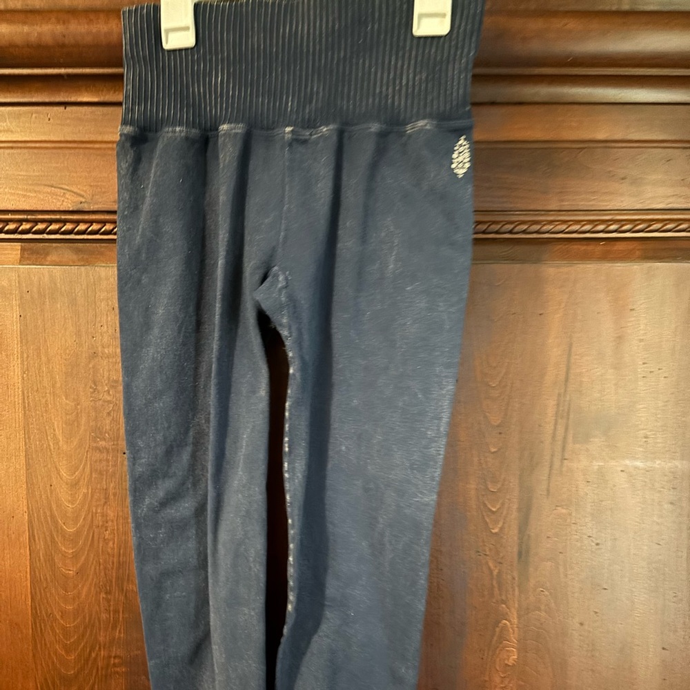 Free People Denim Blue Leggings medium large